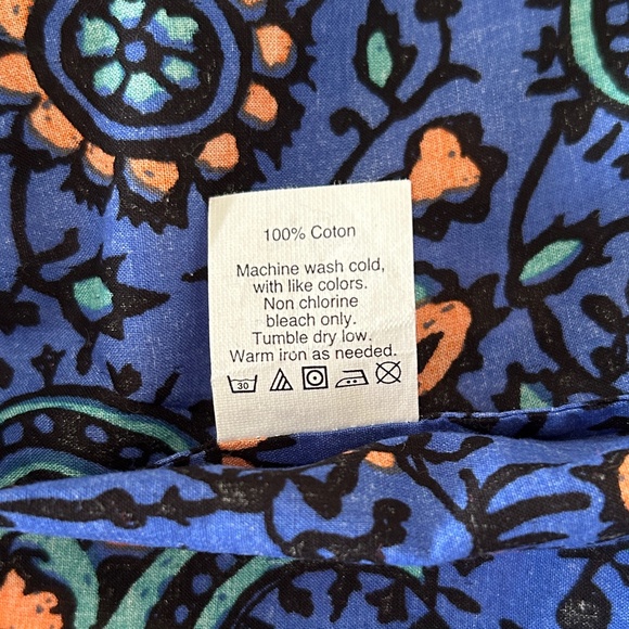 J. Crew Factory Blue Paisley Cotton Sundress Scoop Neck with Belt Size XS - Picture 14 of 14